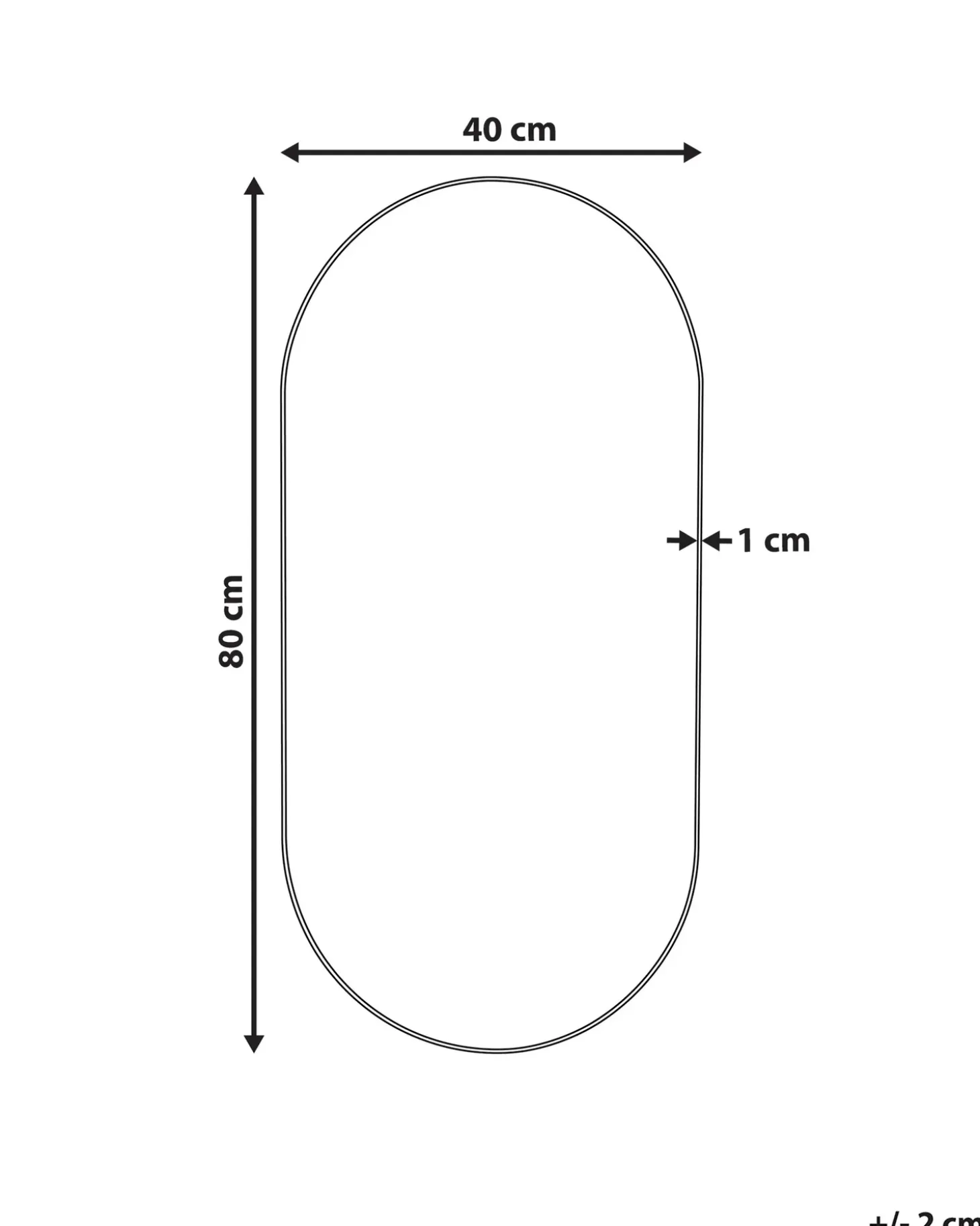 Vægspejl ALFORTVILLE 40 cm 80 cm Sølv