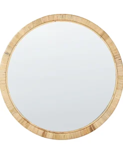 Vægspejl ANLEZY 80 cm 80 cm Rattan Naturlig