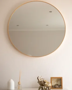 Vægspejl ANNEMASSE 80 cm 80 cm Metal Guld