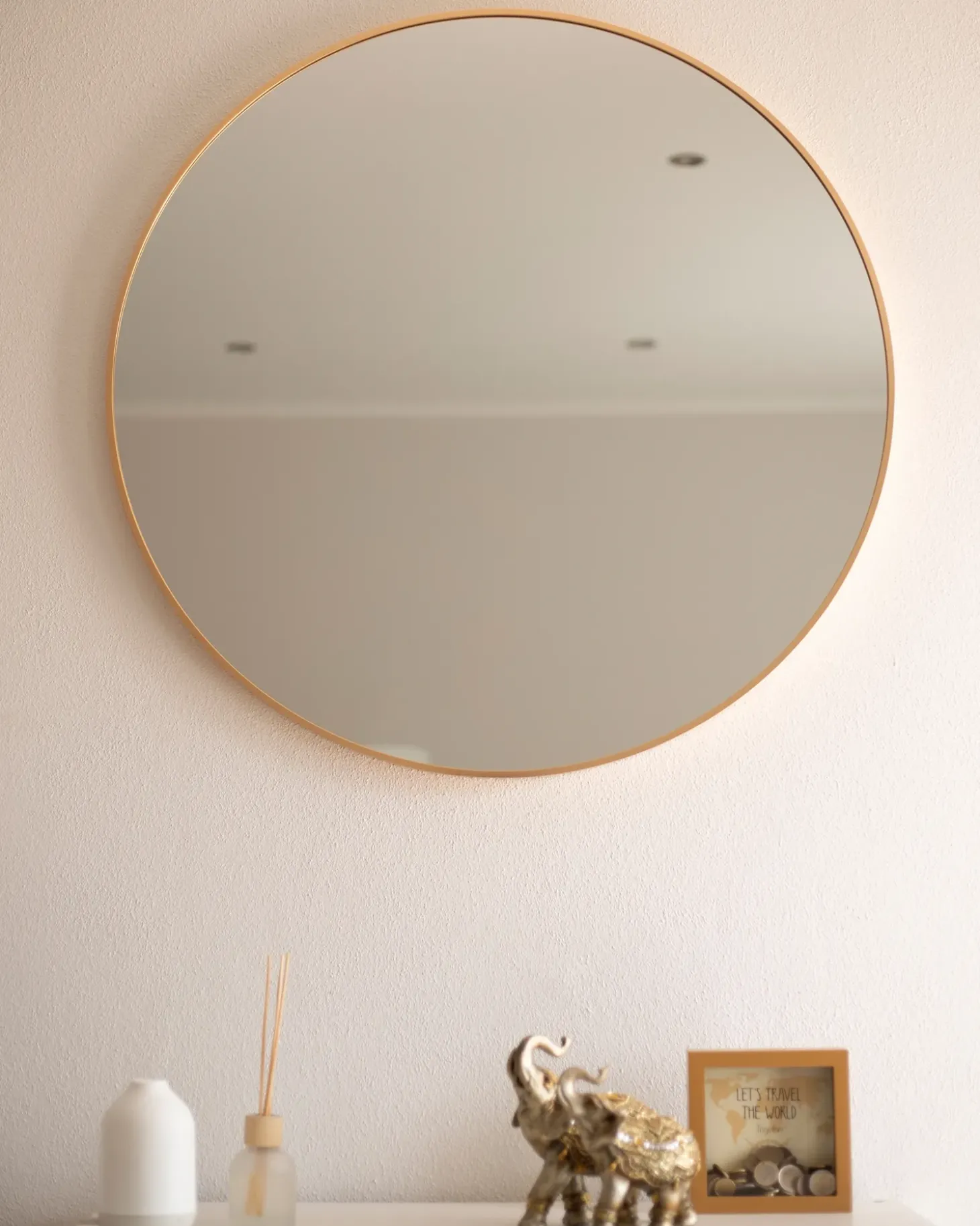 Vægspejl ANNEMASSE 80 cm 80 cm Metal Guld
