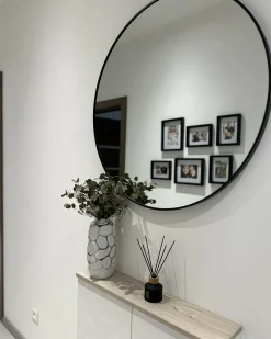 Vægspejl ANNEMASSE 80 cm 80 cm Metal Sort