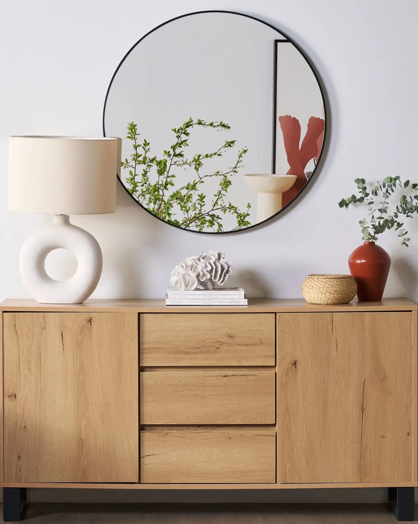 Vægspejl ANNEMASSE 80 cm 80 cm Metal Sort