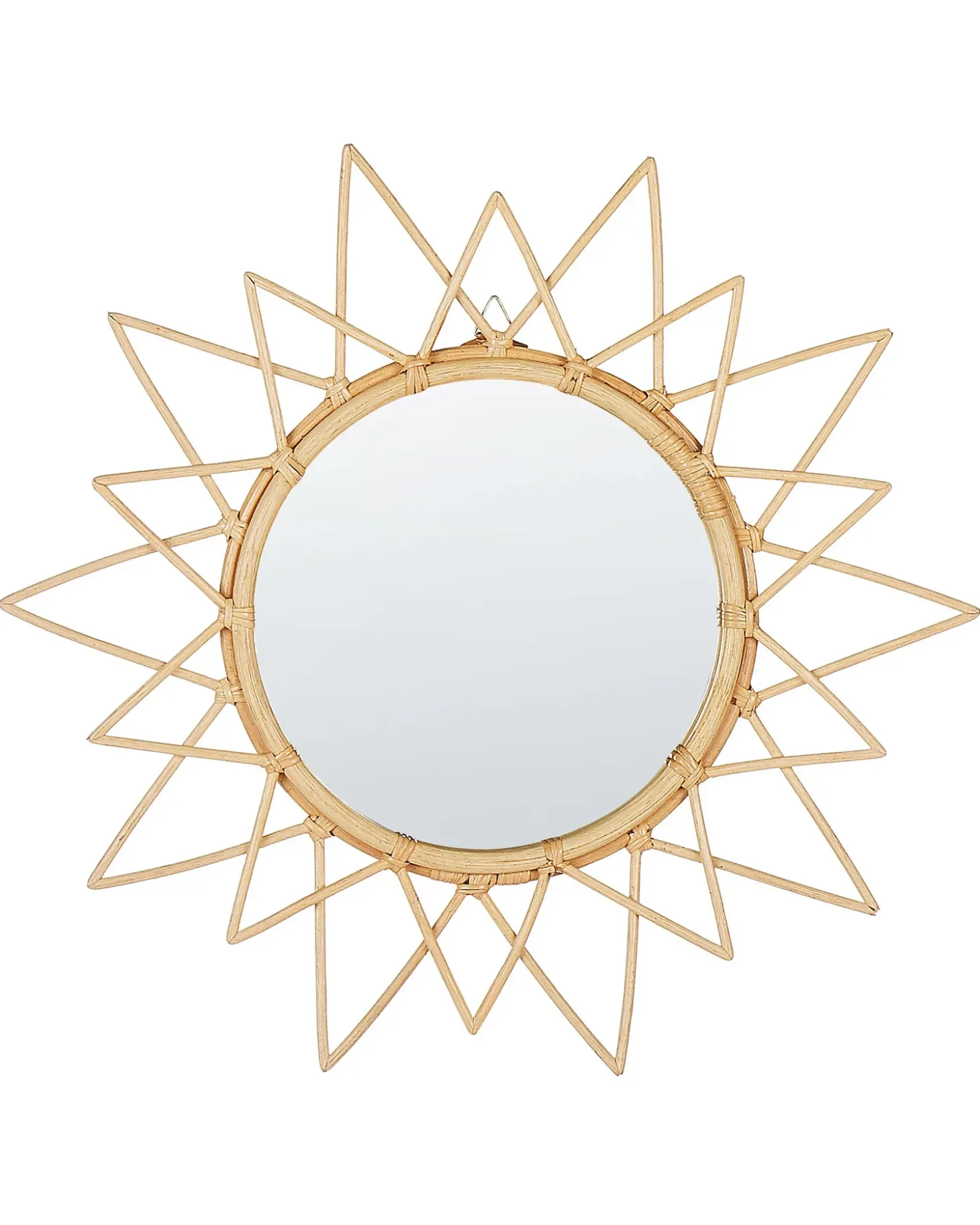 Vægspejl AROEK 61 cm 61 cm Rattan Naturlig