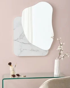 Vægspejl ARVERT 60 cm 80 cm Hvid marmor