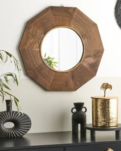 Vægspejl ASEM 60 cm 60 cm Poppeltræ Brun