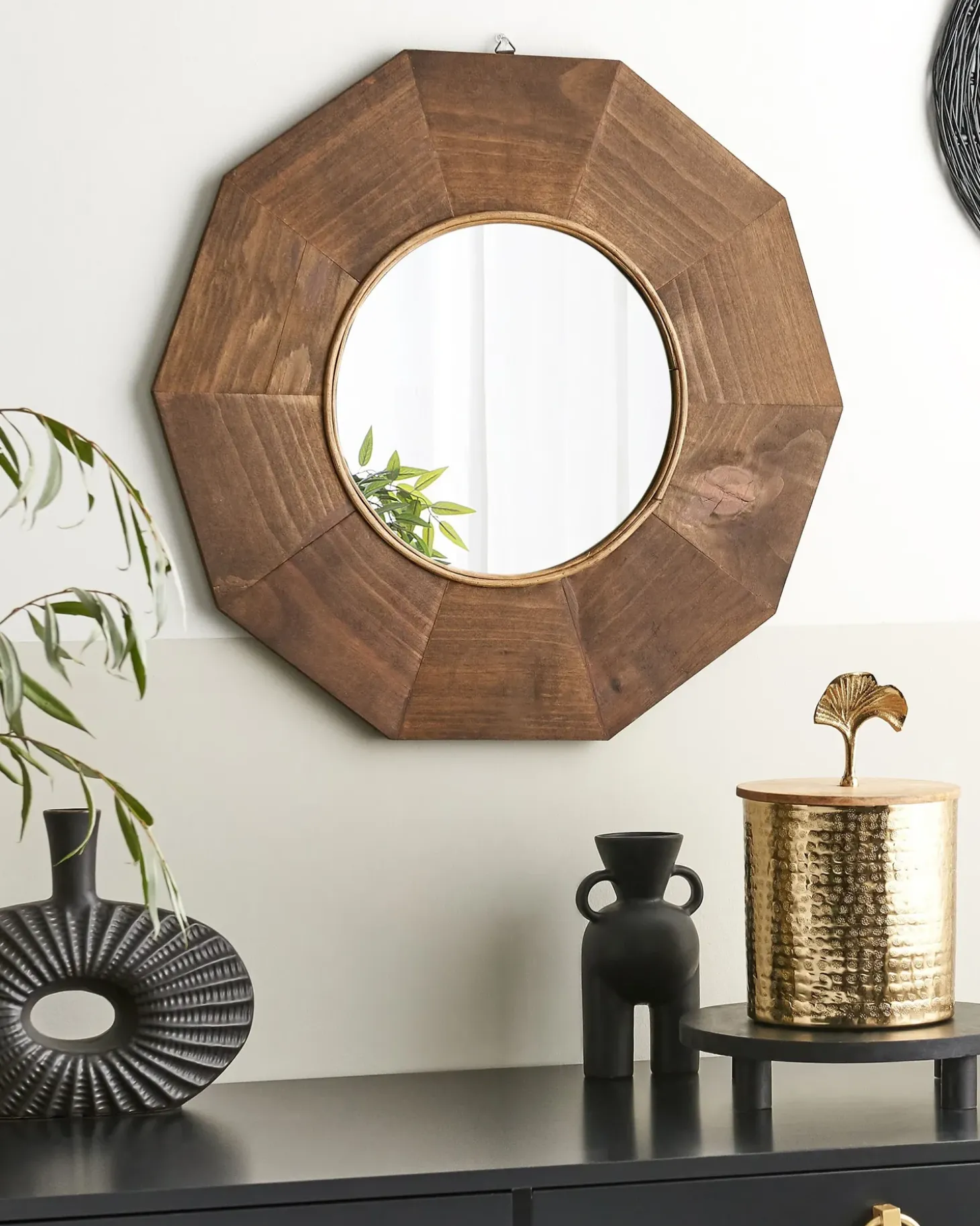 Vægspejl ASEM 60 cm 60 cm Poppeltræ Brun