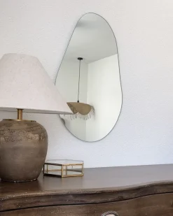 Vægspejl AUBAGNE 40 cm 65 cm Sølv