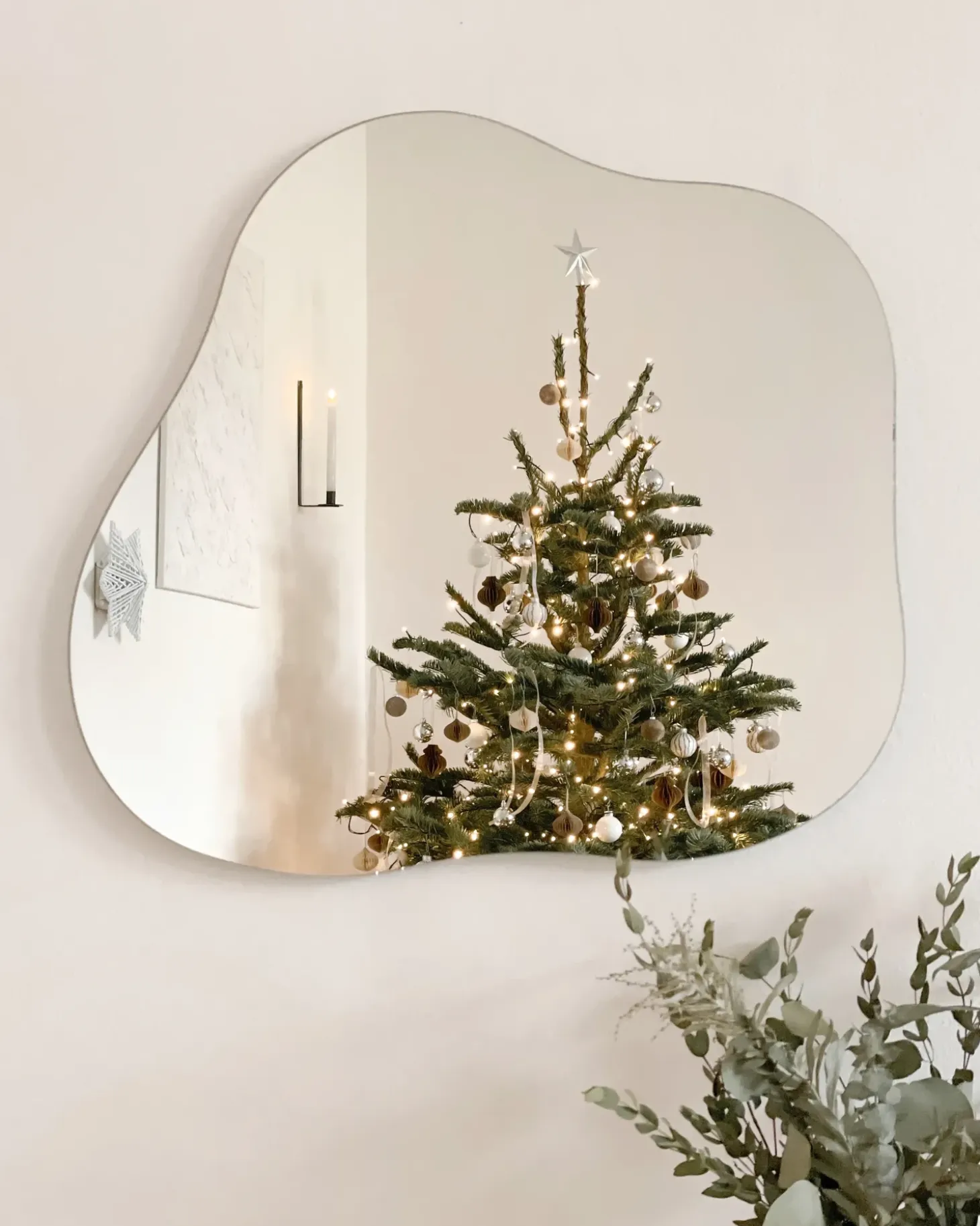 Vægspejl BAGNEUX 50 cm 55 cm Sølv
