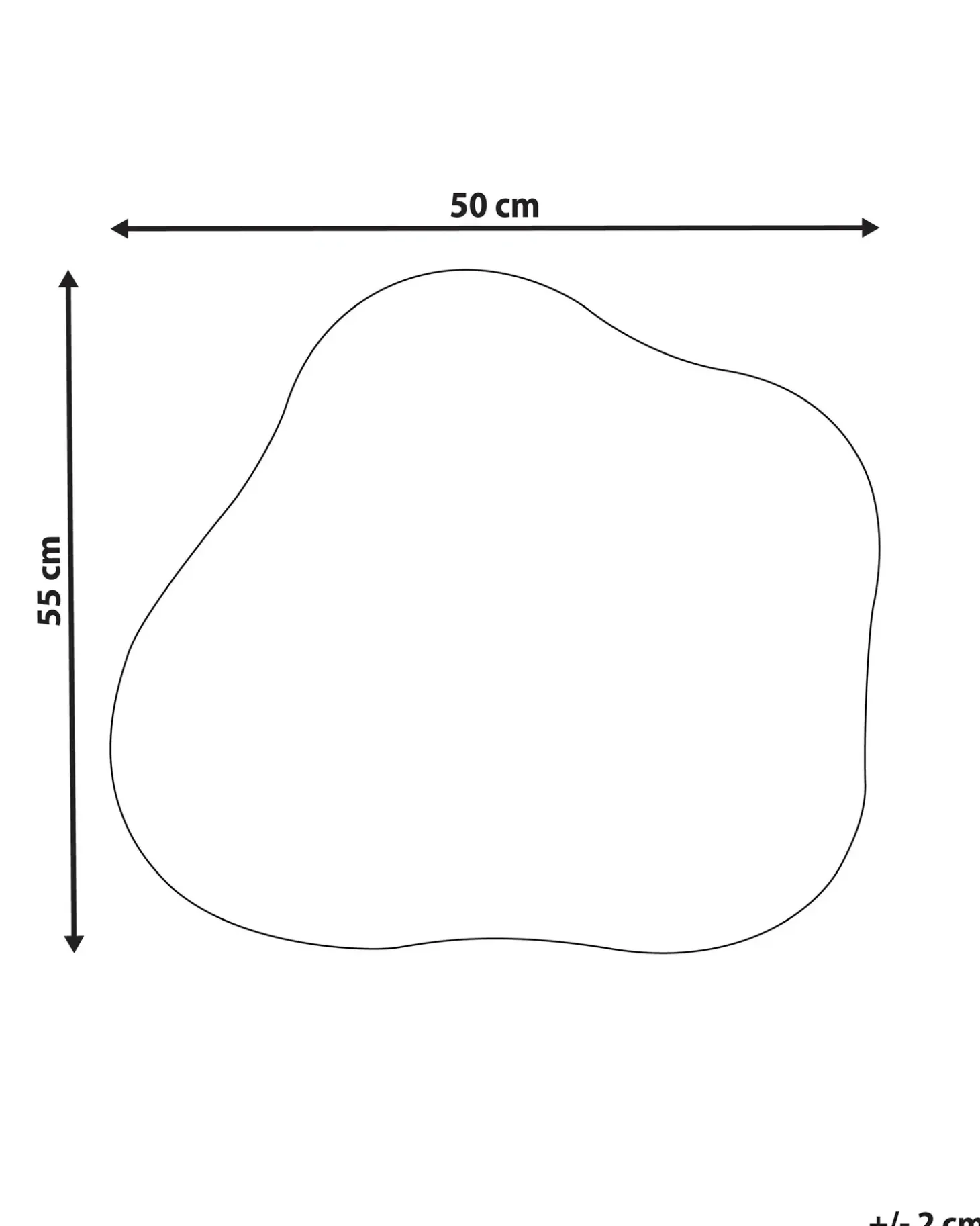 Vægspejl BAGNEUX 50 cm 55 cm Sølv