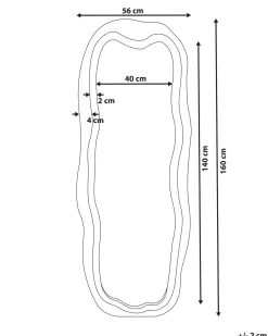 Vægspejl BEAUNE 56 cm 160 cm Velour Blå