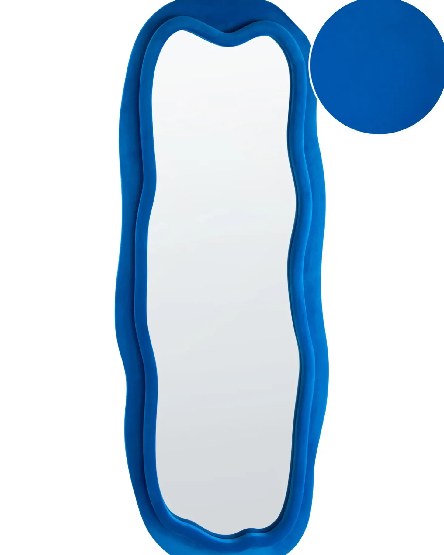 Vægspejl BEAUNE 56 cm 160 cm Velour Blå
