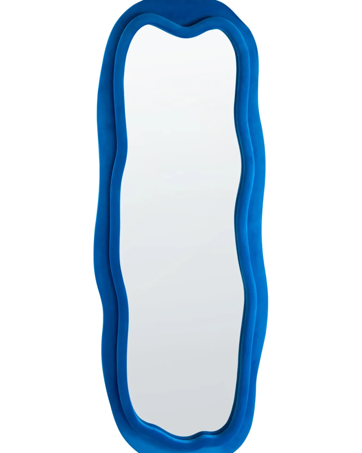 Vægspejl BEAUNE 56 cm 160 cm Velour Blå