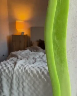 Vægspejl BEAUNE 56 cm 160 cm Velour Grøn