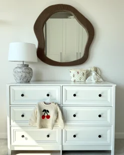 Vægspejl BLISMES 79 cm 80 cm Boucle Brun