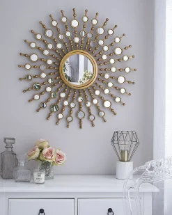 Vægspejl BLOIS 70 cm 70 cm Metal Guld