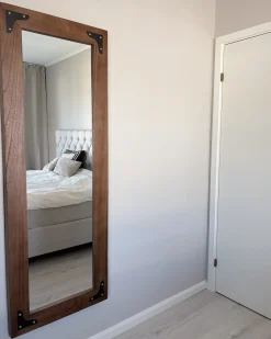 Vægspejl BLOSVILLE 58 cm 164 cm Ædelgran Brun