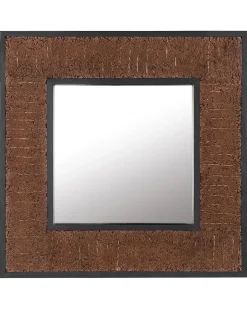 Vægspejl BOISE 60 cm 60 cm Teaktræ Mørkebrun