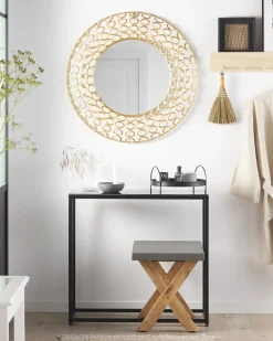 Vægspejl BOURDON 80 cm 80 cm Metal Guld