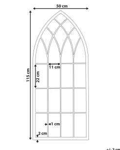 Vægspejl CASSEL 50 cm 115 cm Metal Lysegrå