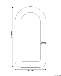 Vægspejl CERVON 60 cm 120 cm Boucle Brungrå