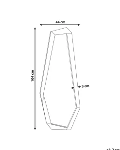 Vægspejl CHANU 44 cm 104 cm Lysebrun
