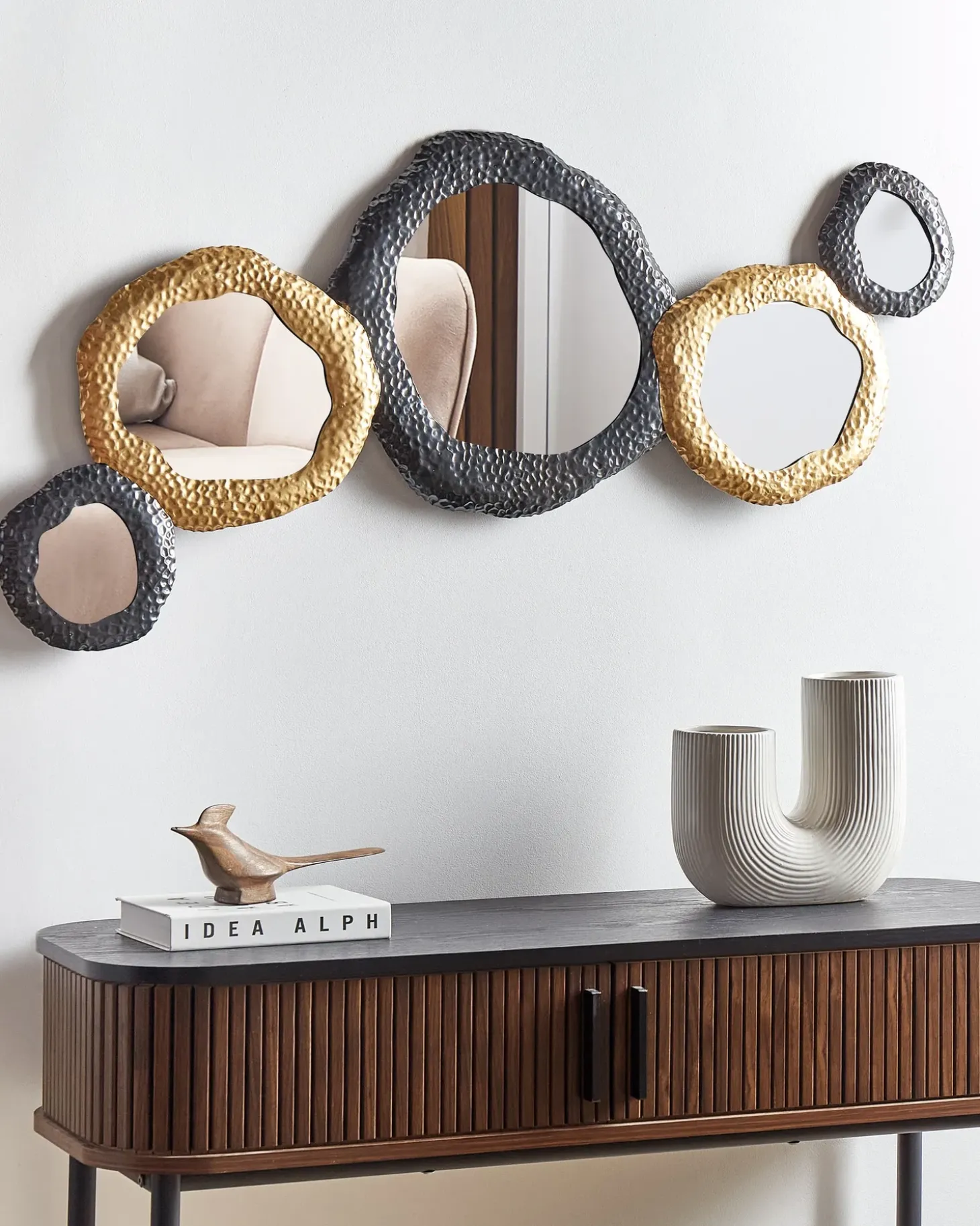 Vægspejl CHARNY 109 cm 44 cm Metal Sort/guld