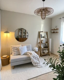 Vægspejl CHARRON 80 cm 80 cm Rosa guld