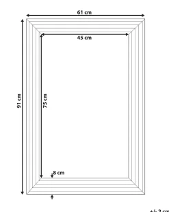 Vægspejl CHATAIN 61 cm 91 cm Sølv