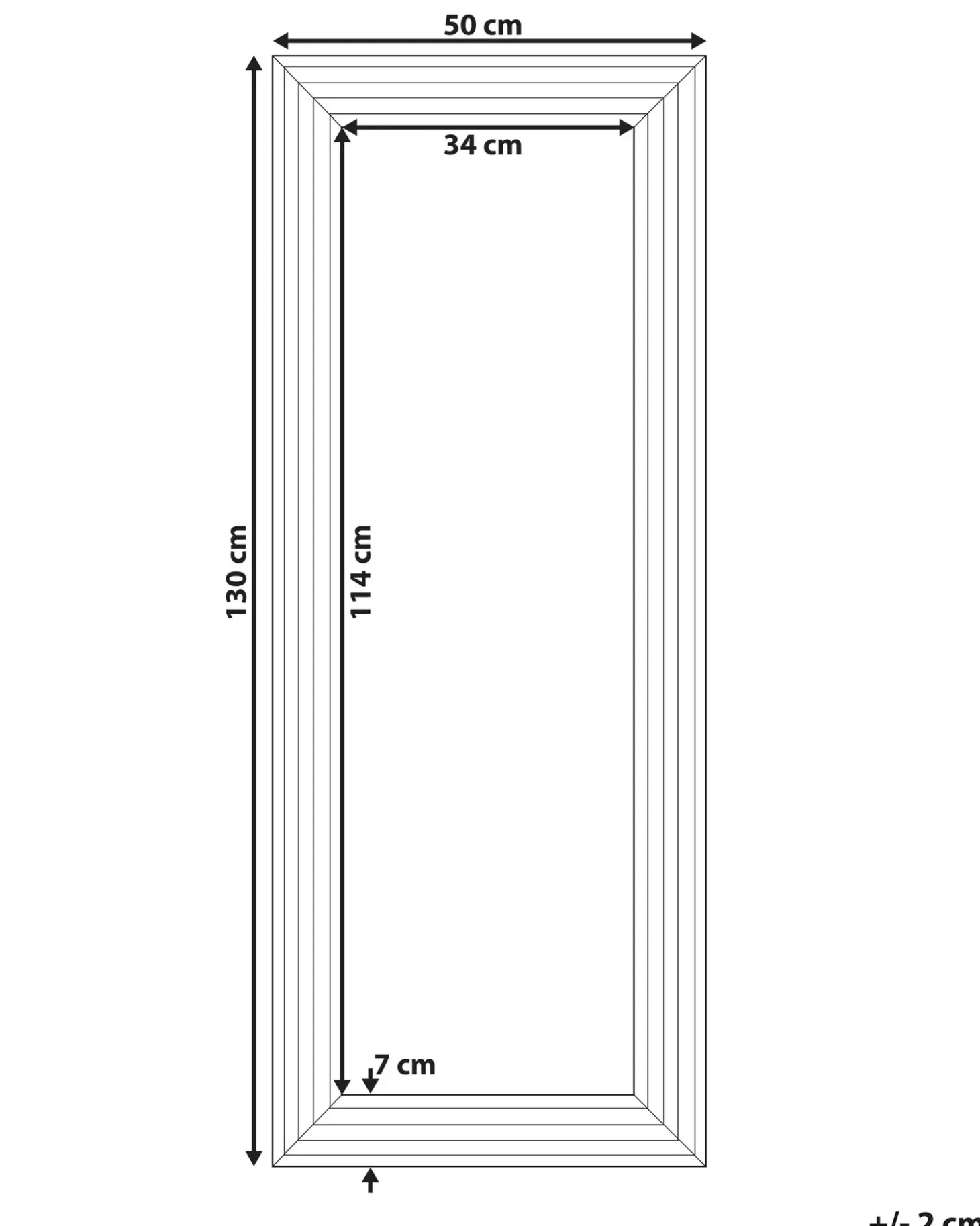 Vægspejl CHATAIN 50 cm 130 cm Sølv