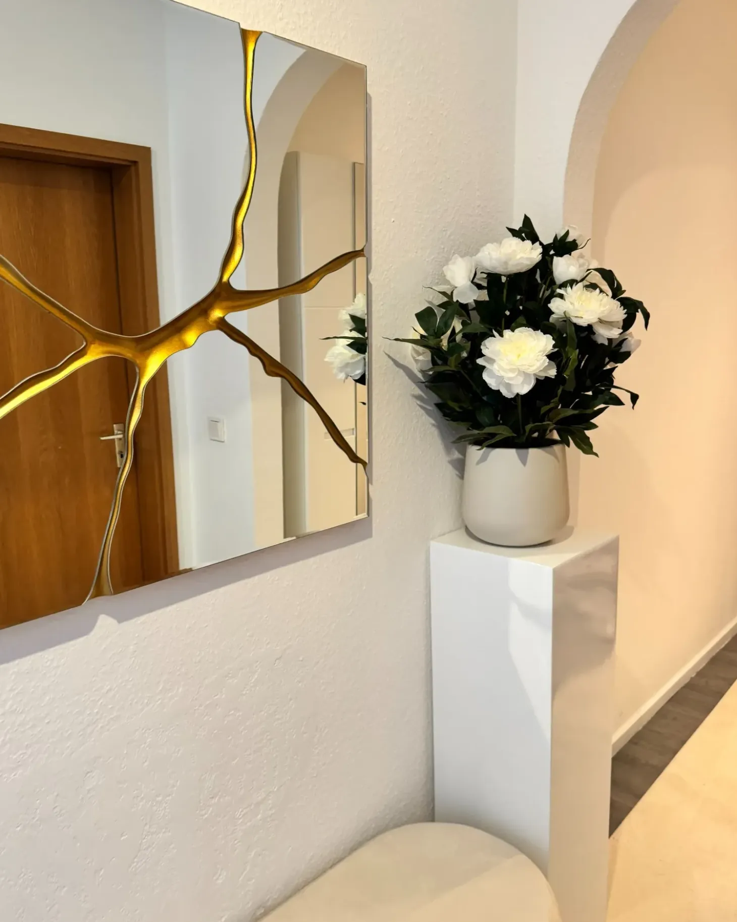 Vægspejl COOLE 80 cm 80 cm Guld