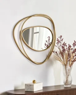 Vægspejl COURCY 50 cm 54 cm Metal Guld