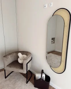 Vægspejl CREIL 51 cm 143 cm PE-rattan Naturlig