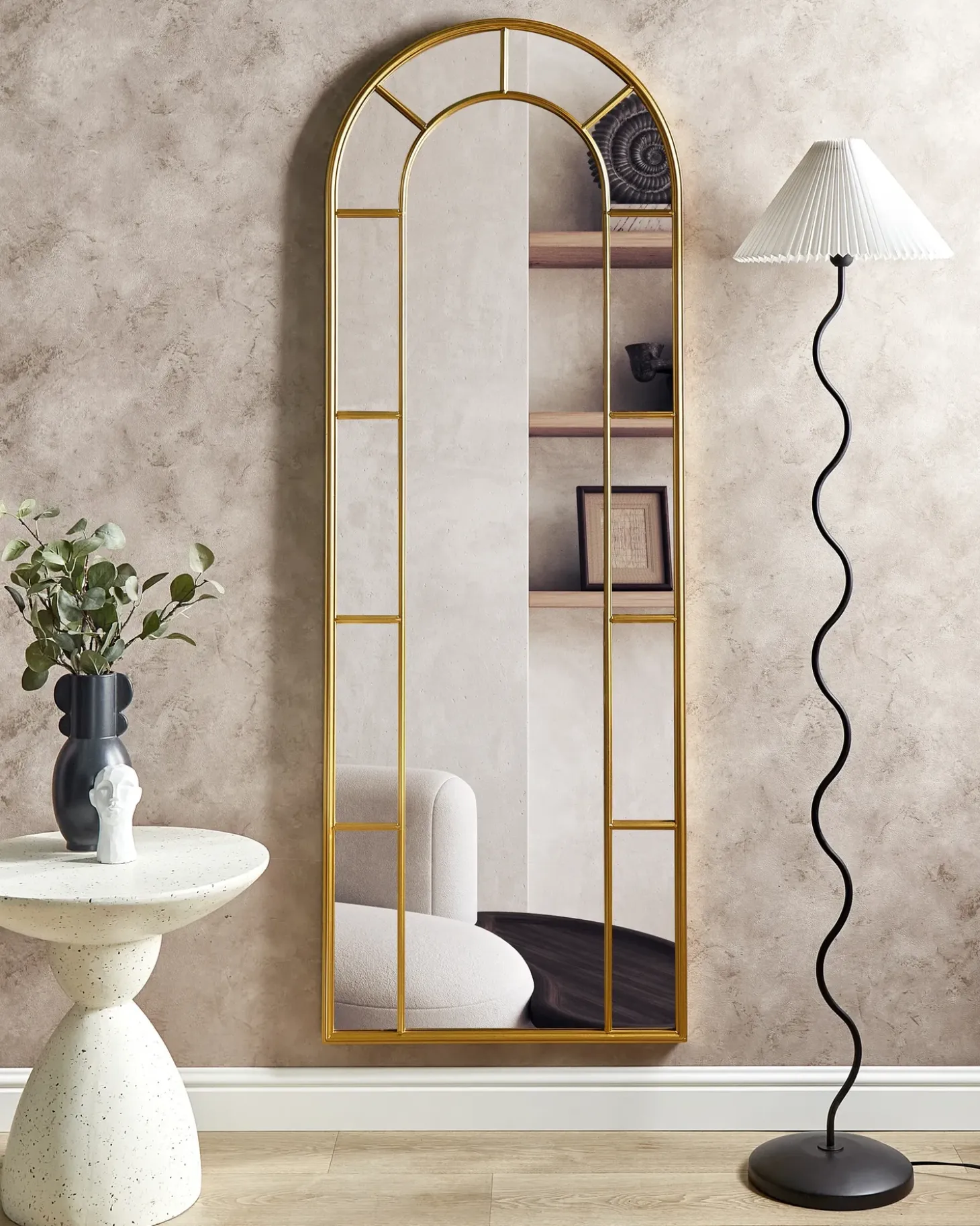 Vægspejl CROSSES 60 cm 170 cm Metal Guld