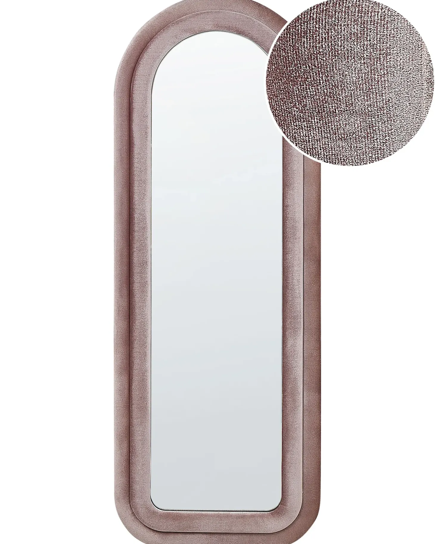 Vægspejl CULAN 60 cm 160 cm Velour Lyserød