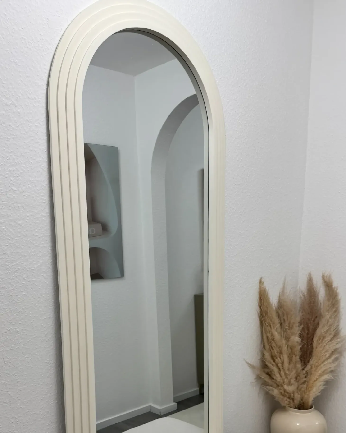 Vægspejl DIJON 80 cm 170 cm Træ Cremehvid