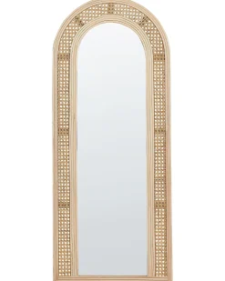 Vægspejl FRANEY 50 cm 120 cm Rattan Naturlig