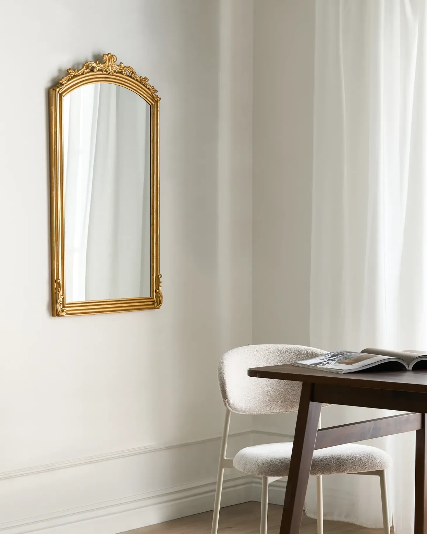 Vægspejl GORGES 55 cm 96 cm Metal Guld