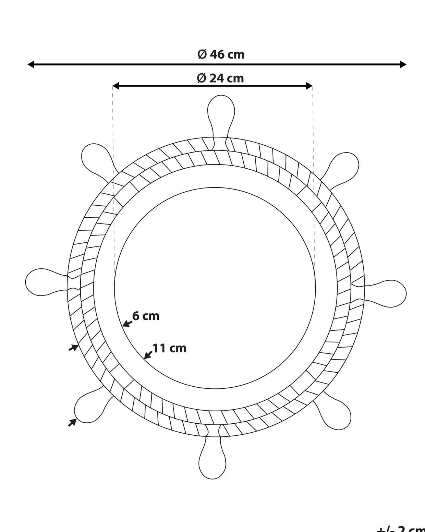 Vægspejl GORMAZ 46 cm 46 cm Brun