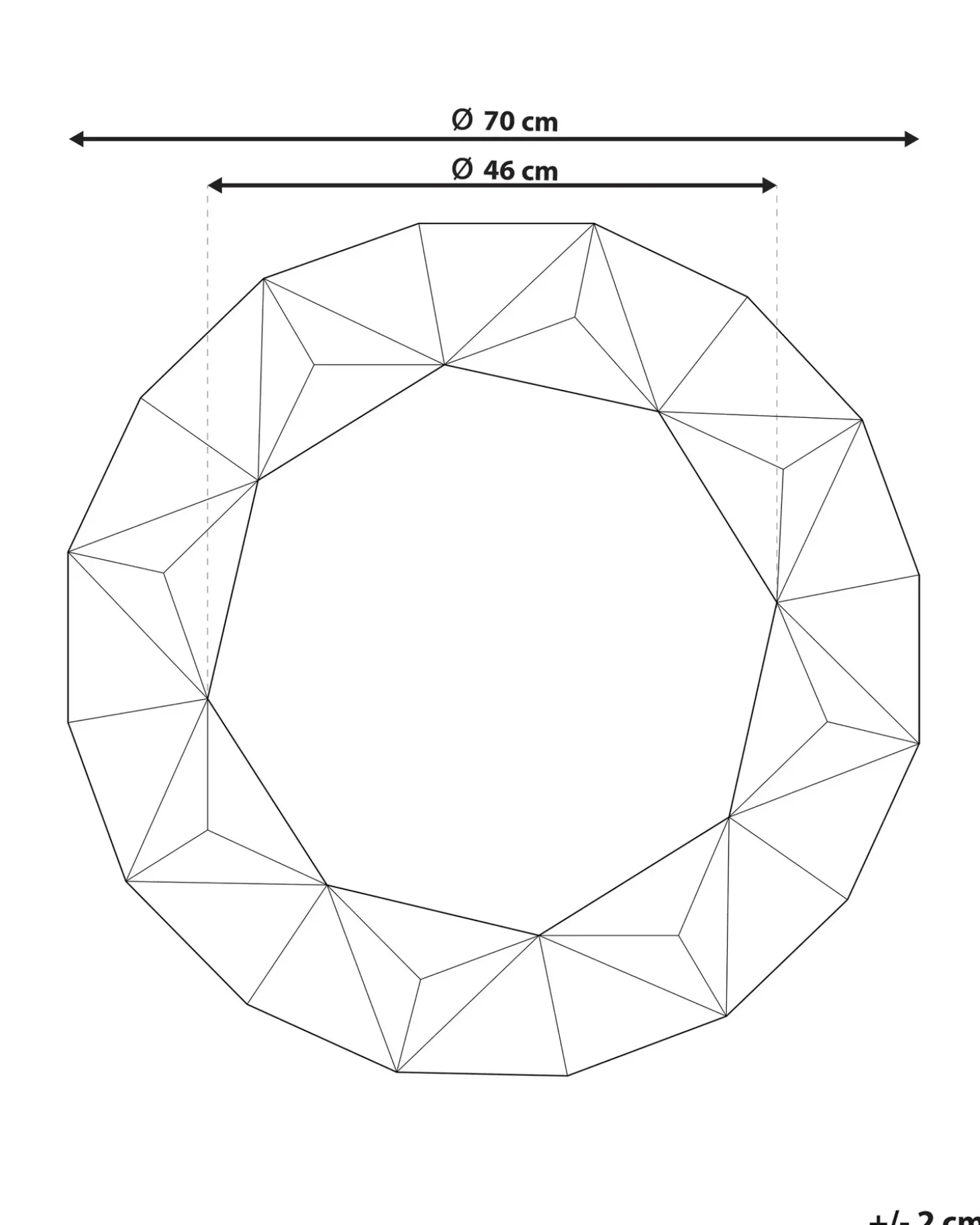 Vægspejl HABAY 70 cm 70 cm Sølv