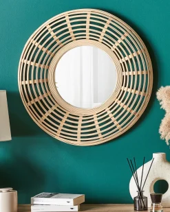 Vægspejl HANUA 60 cm 60 cm Bambus Naturlig