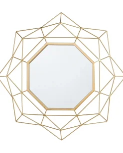 Vægspejl HILLION 60 cm 60 cm Metal Guld