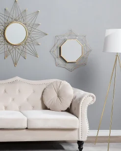 Vægspejl HILLION 60 cm 60 cm Metal Guld