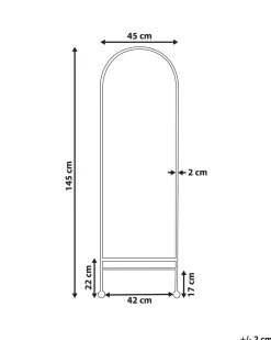 Vægspejl JARNAGES 45 cm 145 cm Metal Sort