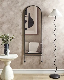 Vægspejl JARNAGES 45 cm 145 cm Metal Sort
