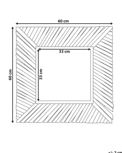 Vægspejl KANAB 60 cm 60 cm Teaktræ Brun