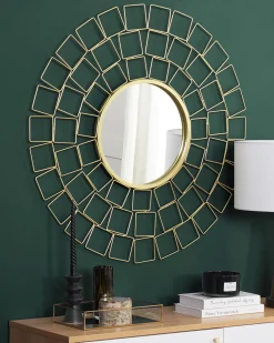 Vægspejl LABRIT 90 cm 90 cm Metal Guld