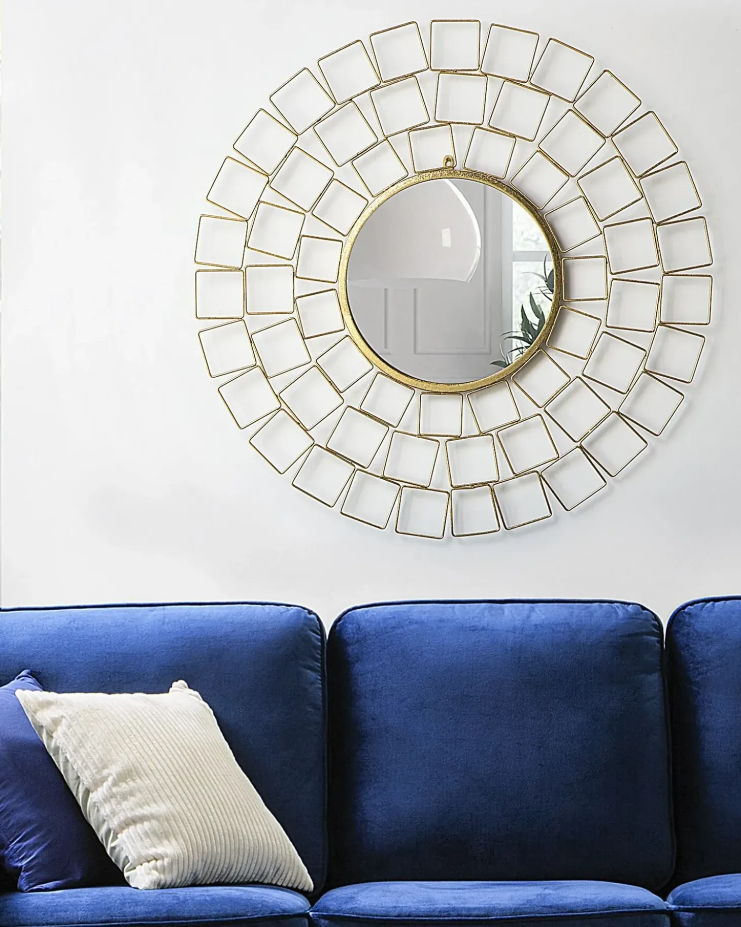 Vægspejl LABRIT 90 cm 90 cm Metal Guld