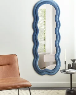 Vægspejl LACS 57 cm 160 cm Velour Blå