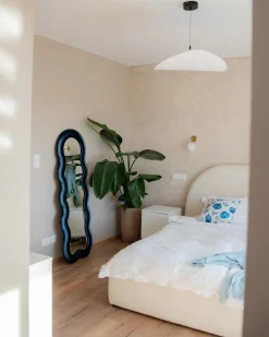 Vægspejl LACS 57 cm 160 cm Velour Blå