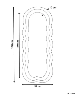 Vægspejl LACS 57 cm 160 cm Velour Blå